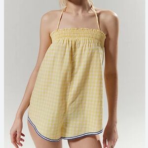 OUT FROM UNDER Pj Party Romper In Yellow